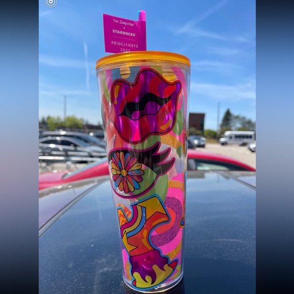 Starbucks Tim Singleton Pride Iridescent Rainbow Tumbler Hot Cold Cup 3pc Set - Picture 13 of 16